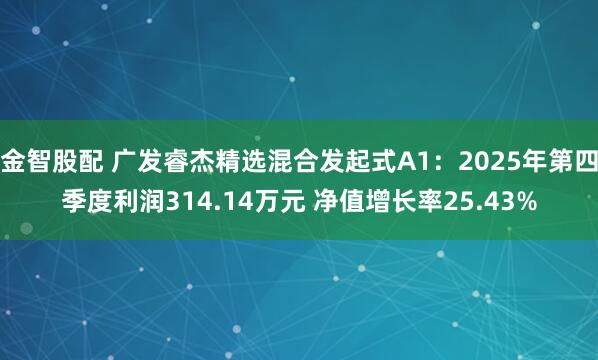 金智股配 广发睿杰精选混合发起式A1：2025年第四季度利润314.14万元 净值增长率25.43%