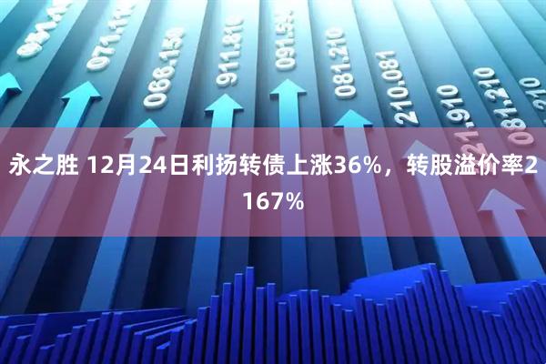 永之胜 12月24日利扬转债上涨36%，转股溢价率2167%