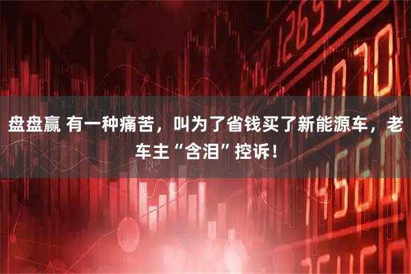 盘盘赢 有一种痛苦，叫为了省钱买了新能源车，老车主“含泪”控诉！